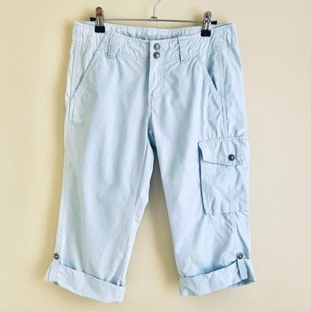 Vintage Gap Capri Pants Women's 2 Sky Blue Cargo Ripstop Pastel Y2K Utility